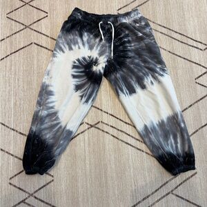 Polo Ralph Lauren Navy Cream Tie Dye Cropped Joggers M Pony